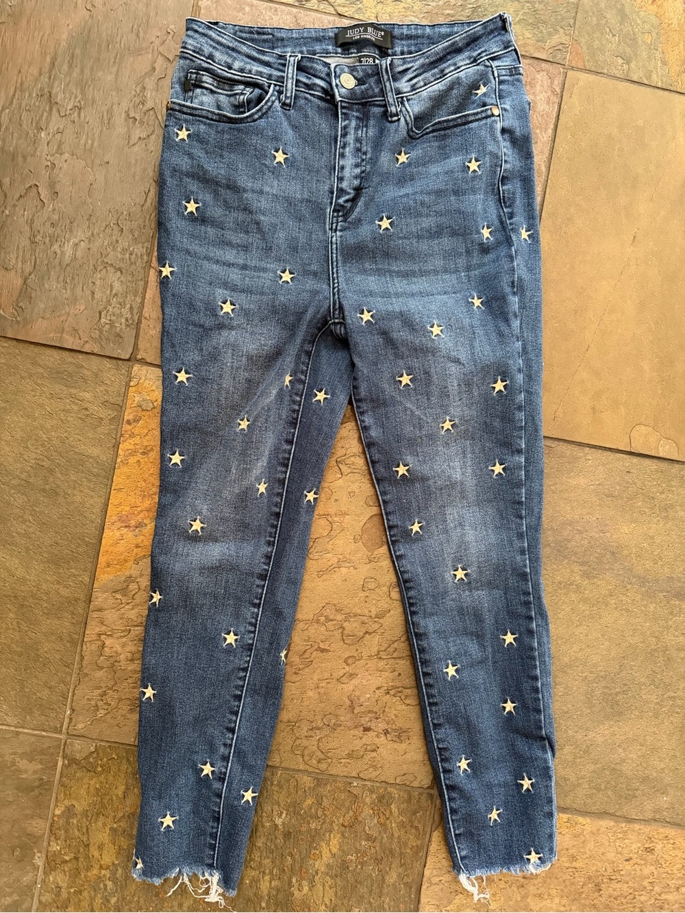 Judy Blue LosAngeles Women's Blue Star Embroidered Skinny Jeans